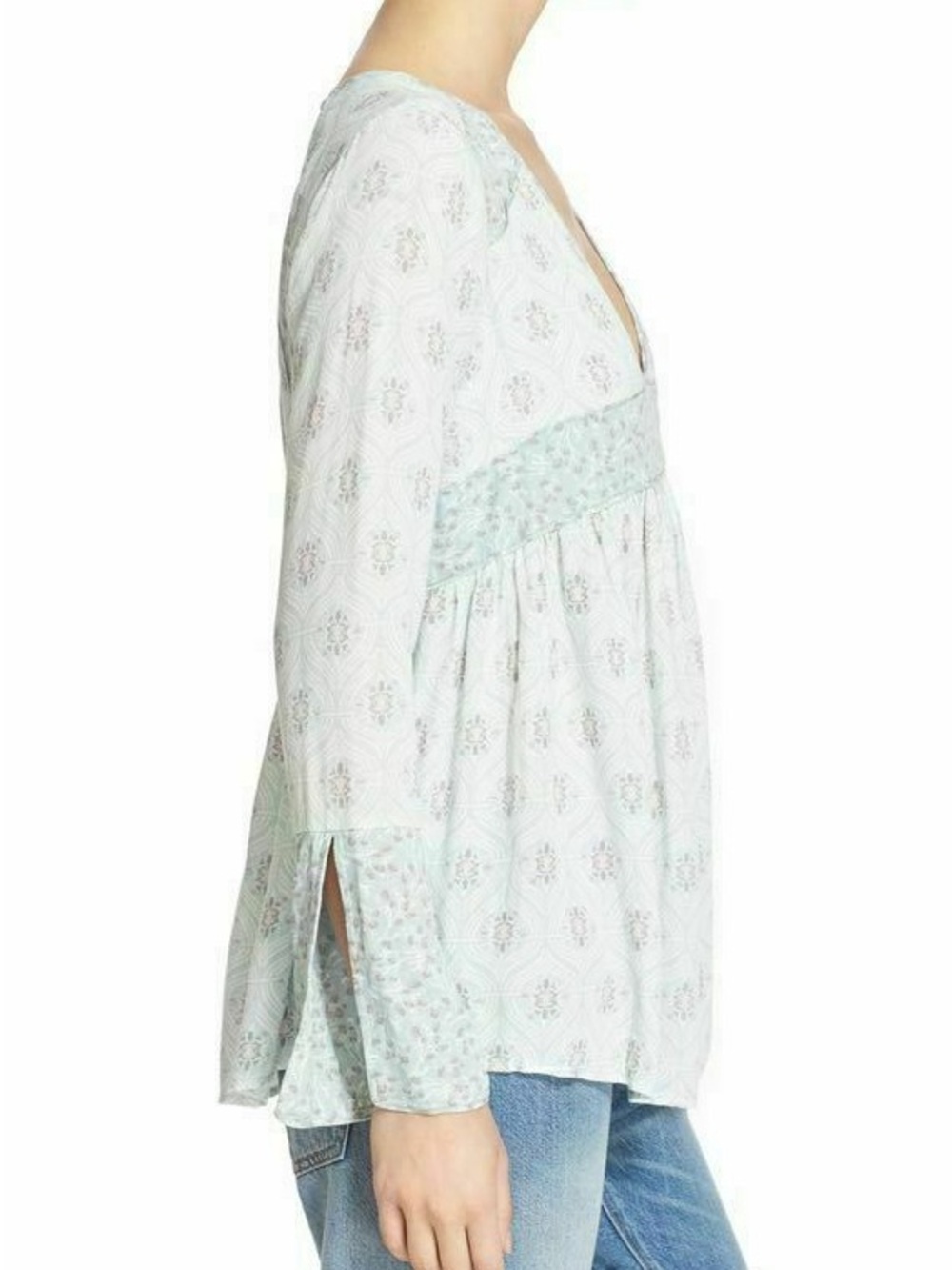 FREE PEOPLE Rolling Hills Print Bell Sleeve Tunic - Picture 2 of 7